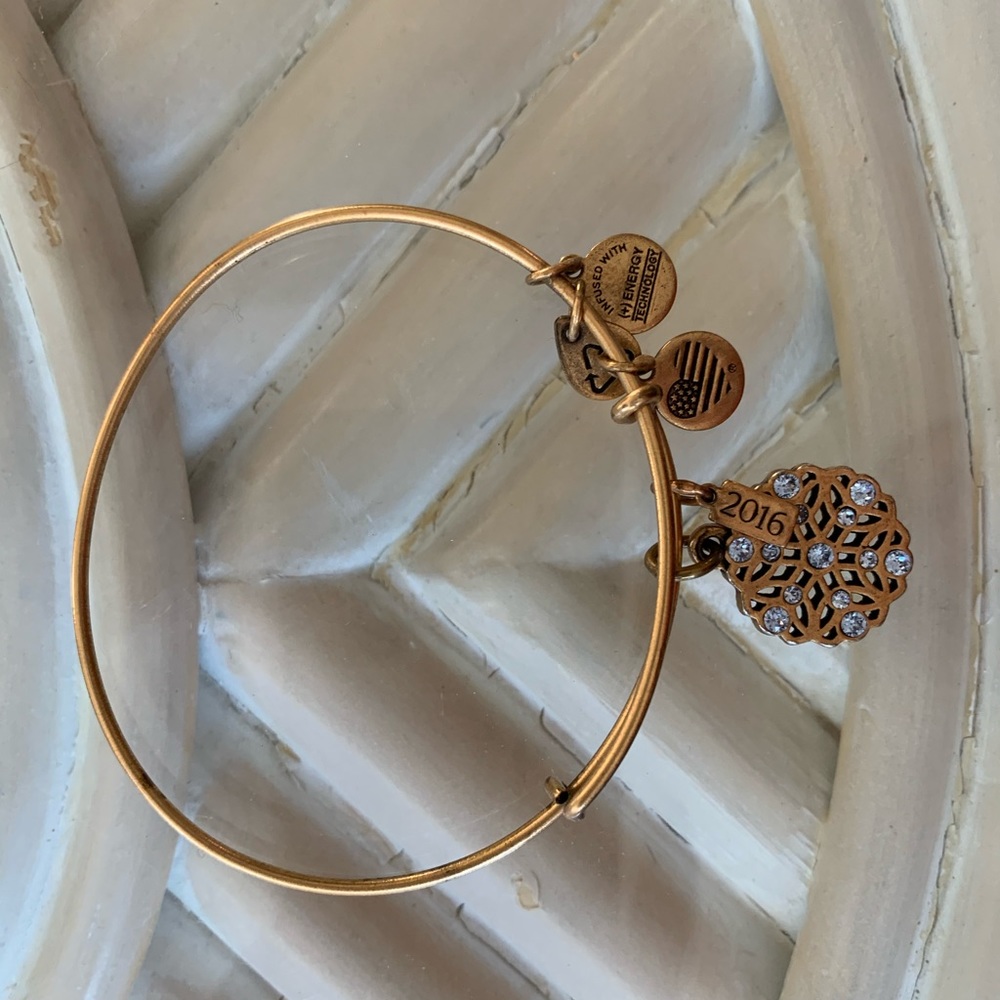 Gold & Blue Snowflakes Alex & Ani Bracelet